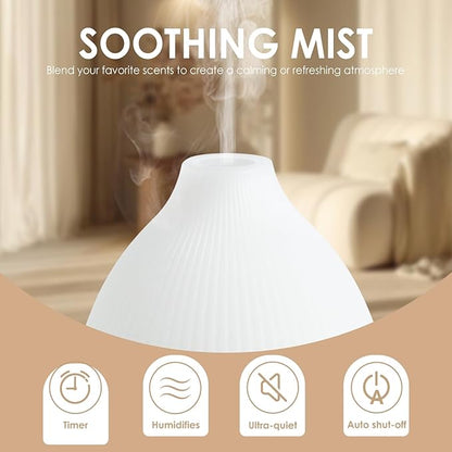 SALKING Essential Oil Diffuser, 100ml Aromatherapy Diffusers with Adjustable Mist Mode Timer Setting, Ultrasonic Diffusers for Essential Oils, Warm White Lights, 7 LED Colors, for Office Home