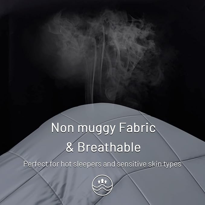 NEXHOME PRO Organic Natural Viscose from Bamboo Cooling Comforter,Light Grey Twin Lightweight Down Alternative Cool Duvet Insert,Summer Bedding Blanket for Hot Sleepers,8 Corner Tabs(65"x 90")