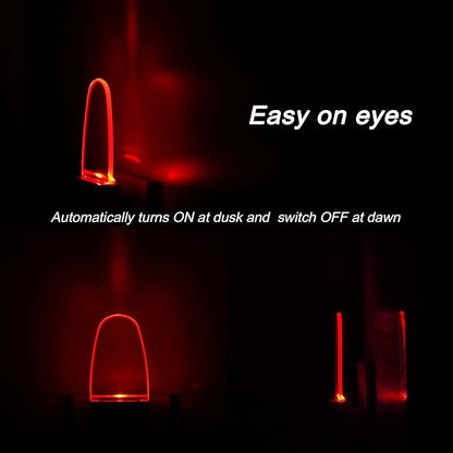 4 Pack Auto Nightlight Lamp with Dusk to Dawn Sensor for Bedroom, Plug in, Red