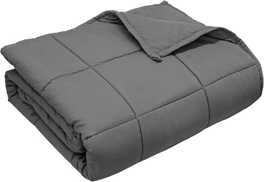 Weighted Blanket for Adults (5 lbs, 41" × 60", Grey) Weighted Lap Blanket, Twin Size Washable Heavy Throw Blanket for 40-60lbs