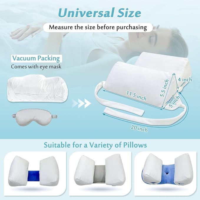 AOSSA Beauty Pillow for Back Sleeping – Anti-Wrinkle Aging Pillow, Head Support Trainer for Upright Sleep & Post-Surgery Recovery, Face Up Positioning Pillows for Wrinkle Prevention (White)