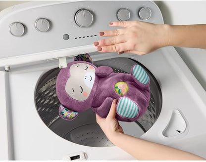 Fisher-Price Baby Toy Soothe ‘n Snuggle Purple Monkey Plush Portable Sound Machine with Breathing Motion & Lights for Newborns Ages 0+ Months