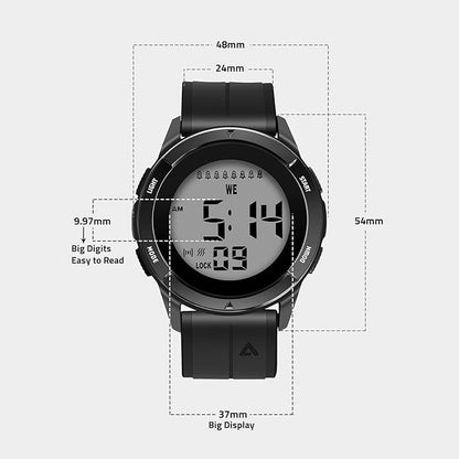 TICCI Men Unisex 8 Vibrating Alarms Watch for Elderly Seniors, Medication Aids Pill Reminder, Big Digits, Waterproof, Vibra Alert Notification,