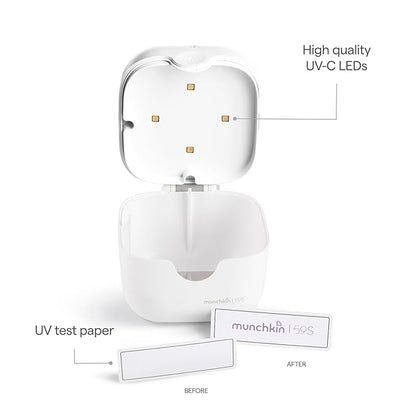 Munchkin Portable UV-C Cleaner for Pacifiers, Teethers and More, White