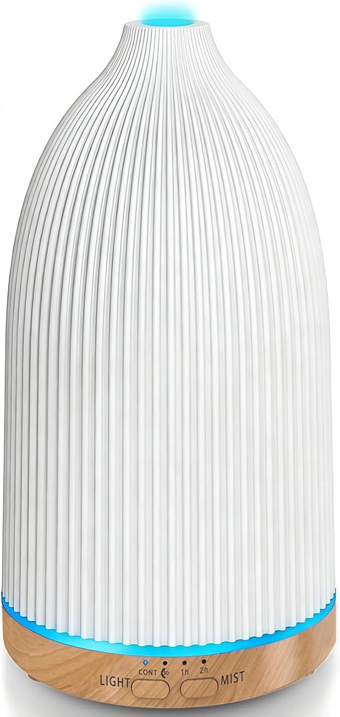 URPOWER 100ML Essential Oil Diffusers for Home with 7 LED Color Changing Lights, Timer & Auto-Off Ultrasonic Aromatherapy Diffuser Cool Mist Humidifer Scent Diffuser for Bedroom, Office, Yoga