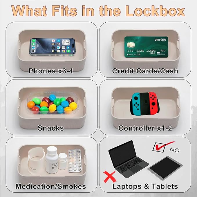 TimeLock Adjustable Timed Lock Box (0-30 Days) - Timer Secure Storage Lockbox for Snacks, Medicine, Phones, Electronics - Self Control Container to Build Discipline & Declutter Life, 9.3"x5.1"x3.8"