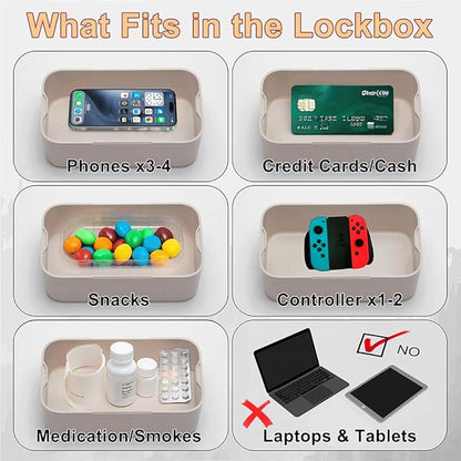 Timed Lock Box for Self-Control | Block Phones,Games,Snacks,Medicines,Junk Food & Distractions | 2 Lock Modes (Timer/Lock) | Portable & Easy to Use | Build Focus & Healthy Habits | Enjoy Family Time