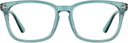TIJN Blue Light Blocking Glasses for Women Men Clear Frame Square Nerd Eyeglasses Anti Blue Ray Computer Screen Glasses