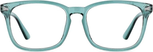 TIJN Blue Light Blocking Glasses for Women Men Clear Frame Square Nerd Eyeglasses Anti Blue Ray Computer Screen Glasses