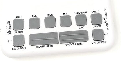 Futuristic 2 Silent Alarm Clock with Bright Flashing LED Lights for Deaf, Hard of Hearing, Heavy Sleepers | Dual Alarms, Built-in USB Chargers | Wake Up Gently (White)