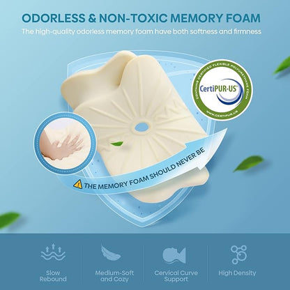 Cervical Pillow for Neck & Shoulder Pain Relief Sleeping - Ergonomic Contour Pillows - Memory Foam Pillow for Side, Back & Stomach Sleepers