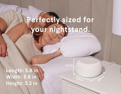 SNOOZ Pro - Smart White Noise Machine & Travel Case - Real Fan Inside, Non-Looping White Noise, Adjustable Tone & Volume - App-Based Remote Control & Sleep Timer (Cotton)