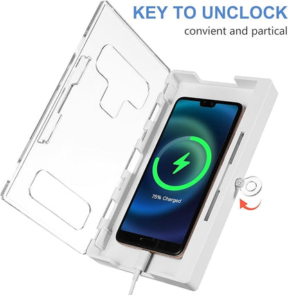 Cell Phone Lock Box, Portable Phone Locker Case with 2 Keys, Transparent Mobilephone Jail Storage Box for Kids Students Adults Focus, Screen Self-control Timed Locking Container