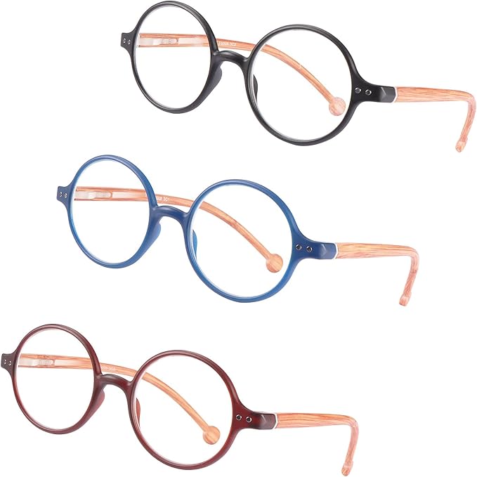 Round Reading Glasses Women Men Blue Light Blocking Circular Readers Unisex Ultra Lightweight Circle Cheaters Glasses