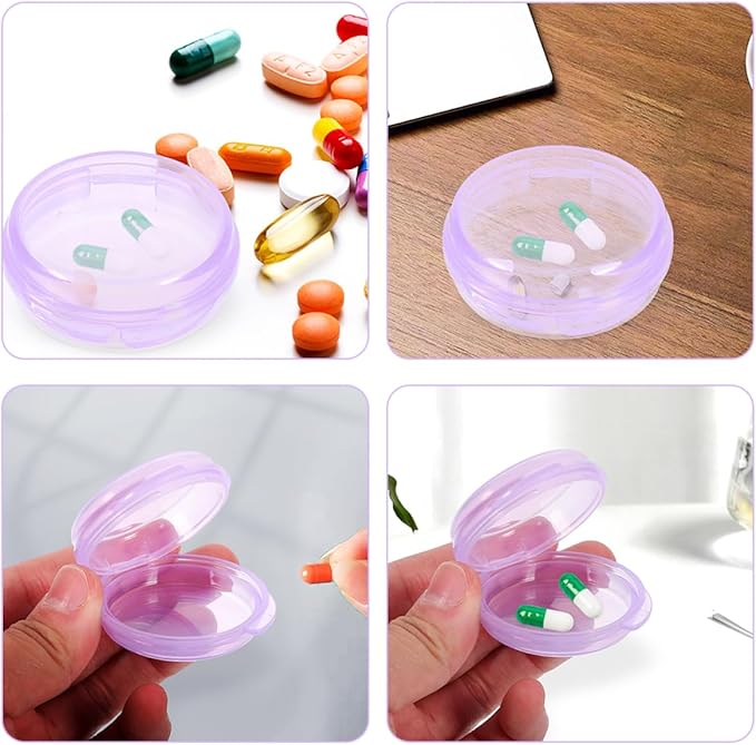 NOLITOY 3pcs Daily Pill Organizer Portable Travel Medication Container Small Vitamin Holder for Travel Office and Outdoor Use Sealed Design for Freshness
