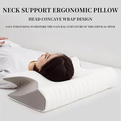 Sleep Apnea Pillow,Cervical Pillow for Sleep Apnea,Premium Memory Foam Pillows for Neck Pain Relief, Neck Support Ergonomic Pillows Side Sleeper Pillow, for Side, Back, Stomach Sleepers (Grey)