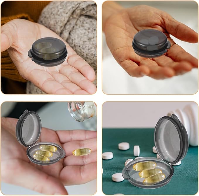 Baluue 3pcs Transparent Pill Organizer Compact Daily Medication Container for Travel Use Airtight Storage for Pills and Vitamins Multi-Functional Tablet Holder