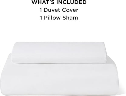 Bedsure Duvet Cover Twin/Twin XL Size - Soft Double Brushed Bedding Set for Kids & Adults, Zipper Closure, 2 Pieces, Includes 1 Duvet Cover (68"x90") & 1 Pillow Sham, NO Comforter, White