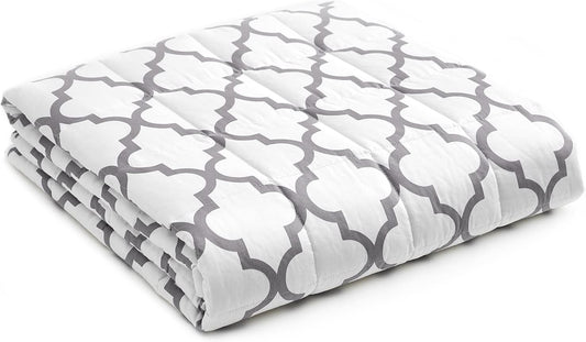 YnM Weighted Blanket,Heavy 100 Percent Oeko-Tex Certified Cotton Material, Bed Blanket for One Person of 160lbs, Ideal for Queen/King Bed (60x80 Inches, 17 Pounds, Lattice Scroll)