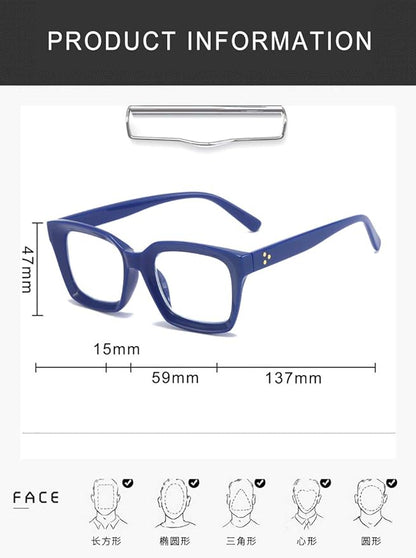 REAVEE 2 Pack Oprah Style Oversized Reading Glasses for Women Men Blue Light Blocking, Ladies Stylish RetroSquare Large Computer Readers (Blue/Clear 2.75x)