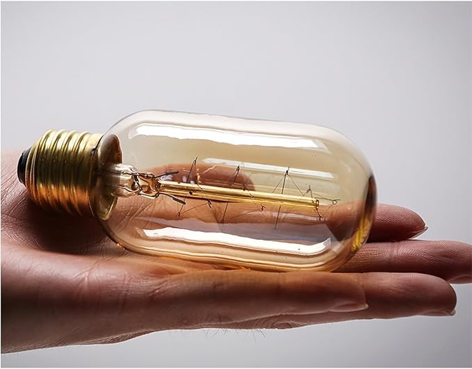 CTKcom T45 25 Watt Vintage Antique Light Bulbs E26 Base(4 Pack)- Antique Dimmable Bulb Spiral Tungsten Equivalent Warm Yellow Lamps for Home Light Fixtures Decorative 110V-130V
