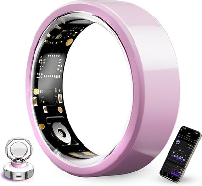 Smart Ring for Women,Ceramic Smart Ring,Calorie Burn, Auto Exercise Recognition,Health Fitness Tracker with Heart Rate Monitor,Sleep Tracking, Step Counter, for iOS & Android (#9)