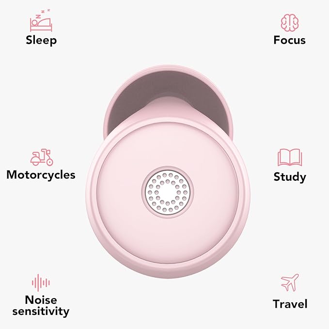 Ear Plugs for Sleeping Noise Cancelling, 45dB Soft Earplugs for Concert, Reusable Ear Plugs for Noise Reduction with Case & 8 Eartips, for Sleeping, Concert, Working, Studying, Traveling (Pink)