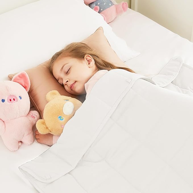 HOSUKKO Weighted Blanket - 5 lbs White Heavy Blanket - Breathable Blanket(36 * 48 inches, 5 lbs)