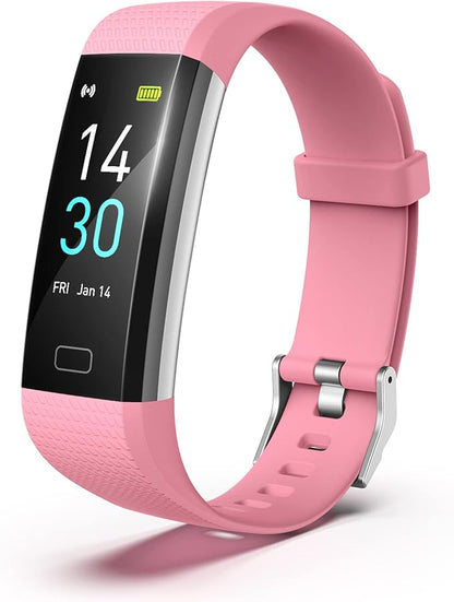 threesheep Fitness Tracker for Men and Women,Fitness Watch Waterproof with Activity Tracker and Sleep Monitor,Smart Watch for Android and iOS Phones (Pinkcolor