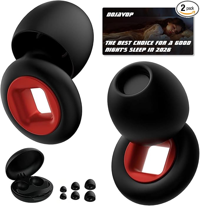 Motorcycle Ear Plugs Wind Noise,45db Moto Earplugs Riding,Motorcycle Hearing Protection,Reusable Wind Noise Cancelling Earplug for Motorbike,Touring,Racing,Riding,Sleep,Concerts (Black and Red)