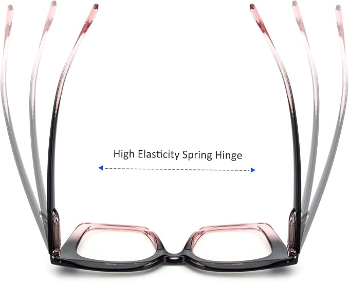 KoKoBin 3 Pack Stylish Square Frame Oprah Style Reading Glasses for Women, Blue Light Blocking Comfortable Readers