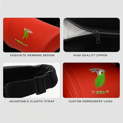 Car Headrest Neck Pillow Support Memory Foam Ergonomic Design Accessory for Driving Seat Fatigue Relief Compatible with Model S X 3 Y & Cybertruck - 2 Pieces