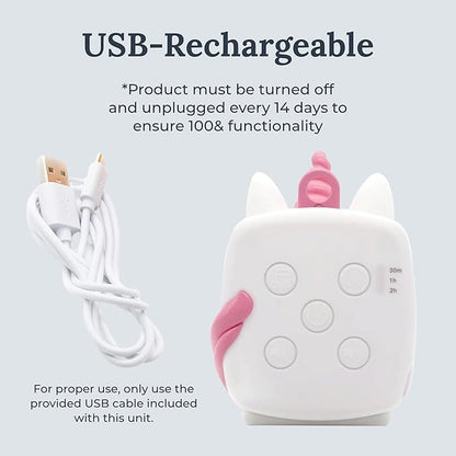 Yogasleep Pocket Baby Soother Unicorn, White Noise Machine, 6 Soothing Sounds & Timer for Better Sleep, Includes Brown Noise & Lullabies, Compact Size for Travel & Child Safe, Must Have Registry Gift