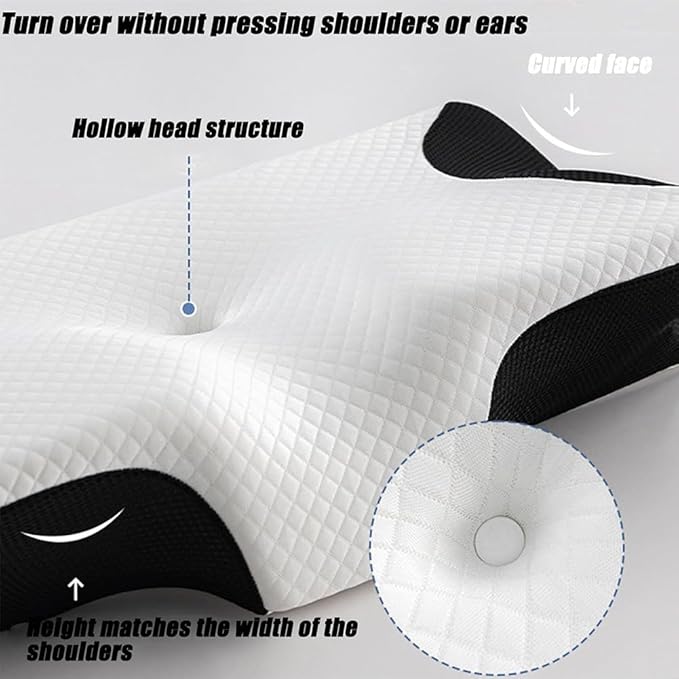Hospitality Collection, Pillows - Premium Neck & Posture Support, Ergonomic Memory Foam Cervical Neck Pillow for Sleeping, for Back Stomach Side Sleeper (Little Blue)