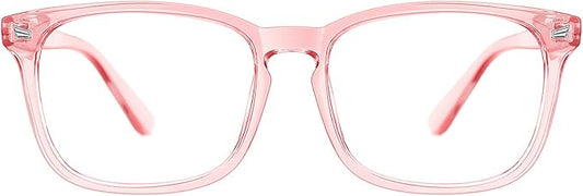 TIJN Blue Light Blocking Glasses for Women Men Clear Frame Square Nerd Eyeglasses Anti Blue Ray Computer Screen Glasses