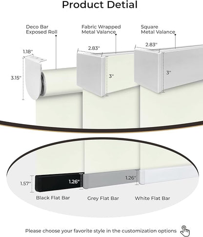 Motorized Roller Shade with Remote Control, 100% Blackout Electric 21-110” Width Blinds for Windows with Via Hub Alexa Google Home, Rechargeable Smart Automatic Customized Size（Dule Side-Beige）