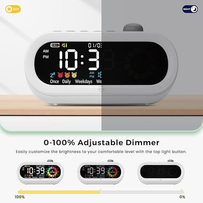Mooking Alarm Clocks for Bedrooms, Digital Visual Timer for Kids, Rechargeable 199-Minute Silent Countdown Timers, Focus & Smoother Routines, Fitness Baking Studying Teaching