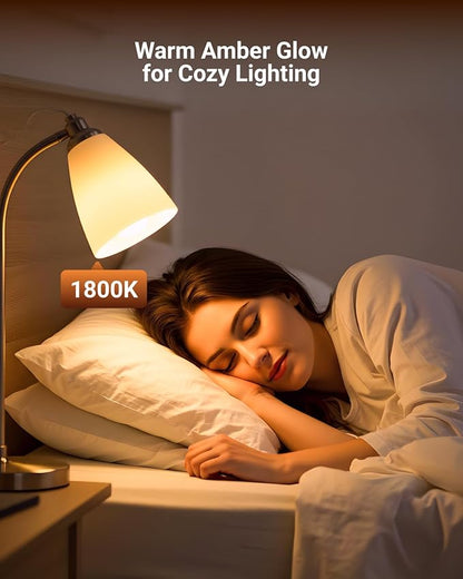 Sunco A19 LED Amber Light Bulb, E26 LED Bulb 60 Watt, Lights for Bedroom, Lamps, Living Room, 9W=60W, 1800K Amber Glow, Dimmable, 800 LM, E26 Medium Base, Instant On, Flicker Free, ETL, 2 Pack