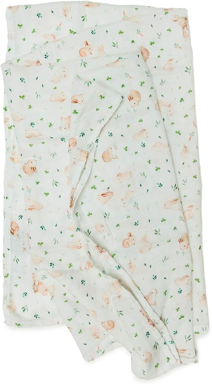 Loulou Lollipop Soft Baby Swaddle Blanket Muslin Wrap Receiving Blanket for Newborn to Toddler Girl and Boy, Large 47” by 47” - Bunny Meadow…