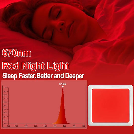 670nm Red Light Night Light for Sleep[6 Pack]- Zero Blue Light, Dimmable & Energy Efficient 0.3W Night Light Plug into Wall with Dusk-to-Dawn Sensor for Nursery, Bedroom, Bathroom