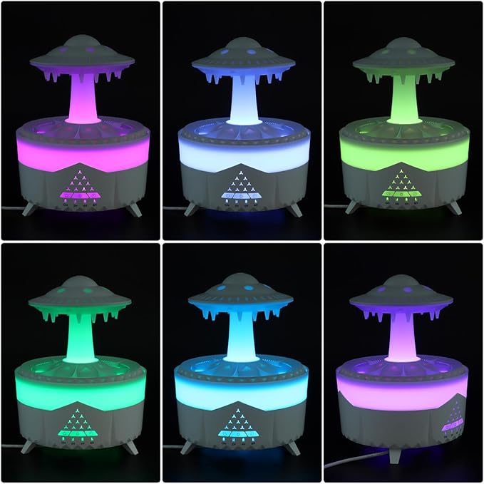 Cabilock Rain Cloud Humidifier, Aromatherapy Essential Oil Diffuser with Remote Control, Rain Sounds White Noise Humidifier, Waterfall Night Lights Sleep Aid Desk Lamp for Bedroom