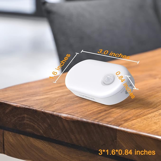 Lyridz Amber Night Light with Motion Sensor, Plug in LED Nightlights, 120LM Stepless Adjustable Brightness Ideal for Bathroom, Bedroom, Hallway, Stairs, Kids' Room, Nursery, Pet House, 2 Pack