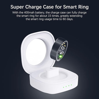 Smart Rings for Women Men, Fitness Ring with Heart Rate, Blood Oxygen, HRV, Pressure, Sleep Tracker, Step Tracker, No Subscription Fee, IP68 Waterproof Smart Ring for iPhone & Android (Black 6#)