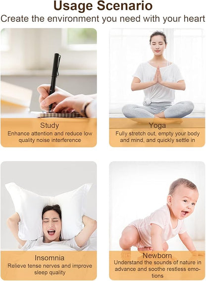 White Noise Diffuser, Aromatherapy Humidifier with 8 Nature Sounds and Ambient Lights, Simulation Aromatherapy Diffuser, 200ml Water Tank, Ideal Decor Gifts, for