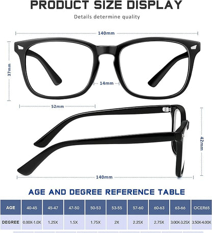 Reading Glasses for Women Men - Blue Light Blocking UV Filter Readers, Anti Eyestrain Eyeglasses