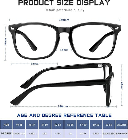 Reading Glasses for Women Men - Blue Light Blocking UV Filter Readers, Anti Eyestrain Eyeglasses