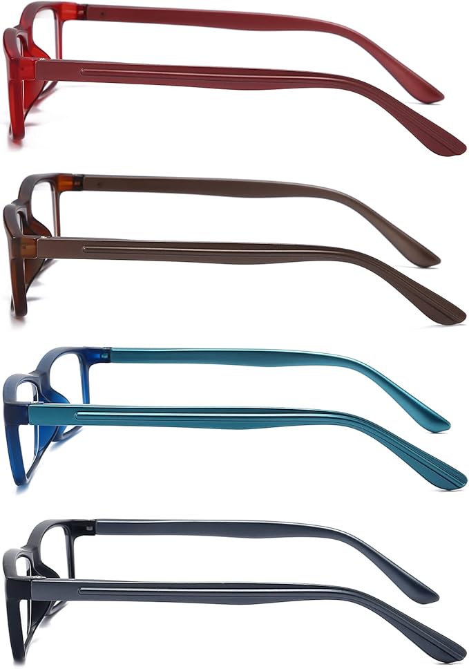 Reading Glasses Blue Light Blocking for Men Women,Rectangular Frame Computer Readers with Spring Hinge