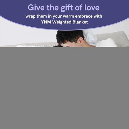YnM Exclusive Weighted Blanket, Cooling & Cozy Velvet Dual-Sided, Smallest Compartments,Ideal for One Person of 140lbs on Queen/King Bed (60x80 Inches, 15 Pounds, Blue/Grey)