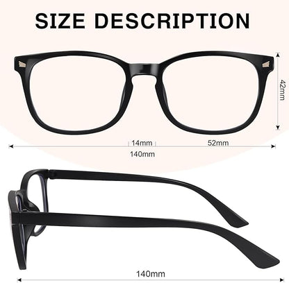 Blue Light Glasses for Woman Men | 99% Blue Light Blocking Glasses | Computer Glassess | Gaming | TV Phone Screen Reader Square Frame | Anti Eyestrain & UV Glare,3 Pack