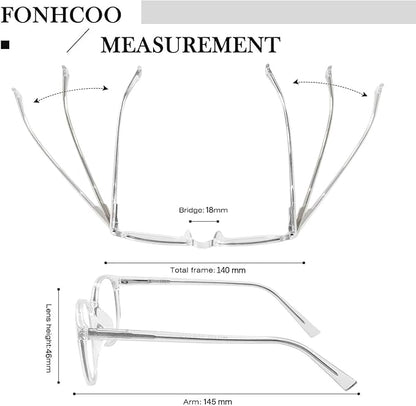 FONHCOO Blue Light Blocking Glasses Women Men,Computer Eyeglasses,Fashion Gaming Eyewear with Anti Eyestrain Headaches & UV Glare Crystal